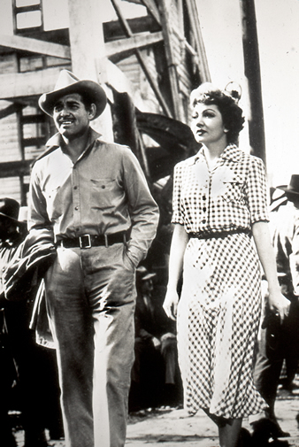 Clark Gable & Claudette Colbert on set of Boom Town