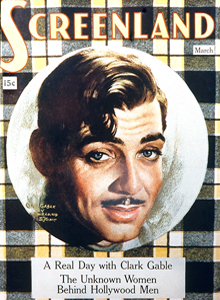 Clark Gable on Cover of Screenland Magazine